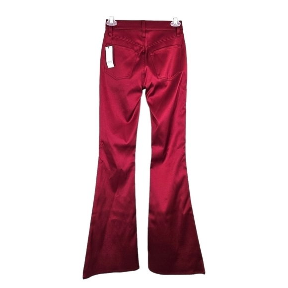 NWT J Brand Valentina Flared Red Satin Pants - Picture 4 of 8
